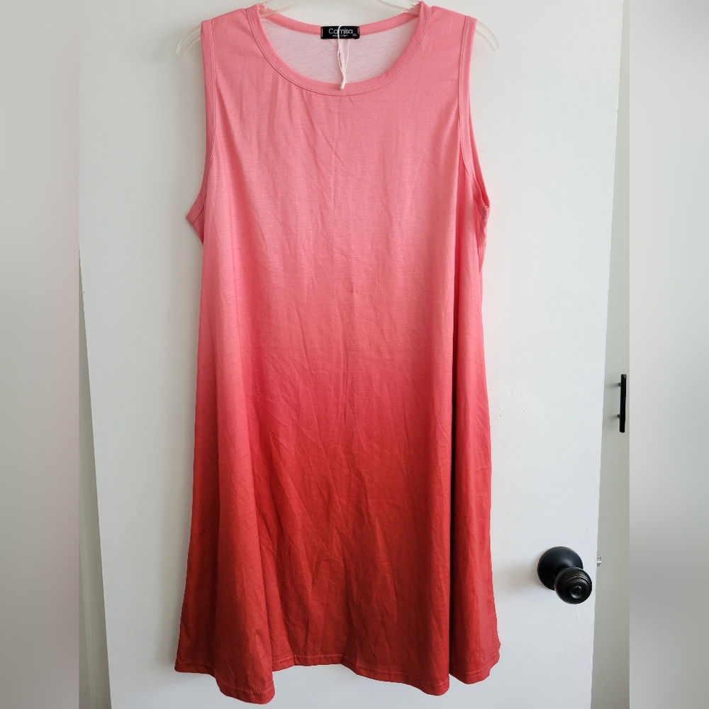 NWT Camisa Pink Ombre XXL Dress w/ Pockets